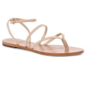 Raye X Revolve Void Suede Leather Sandal Thong Size 10 Tan Strappy Flat